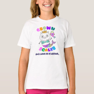 Niedliche Meerjungfrau Katzenkrone und Schuppen Ka T-Shirt