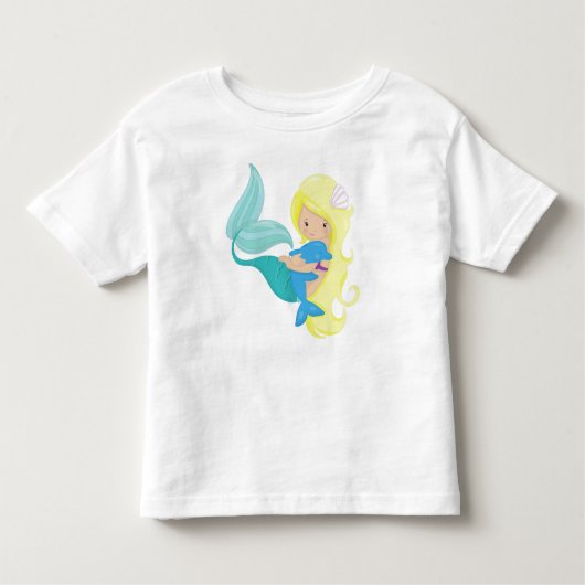 Niedliche Meerjungfrau, kleine Meerjungfrau, Blond Kleinkind T-shirt (Vorderseite)