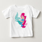Niedliche Meerjungfrau, kleine Meerjungfrau, rosa Baby T-shirt (Vorderseite)