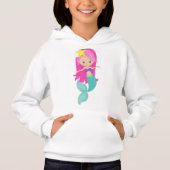 Niedliche Meerjungfrau, kleine Meerjungfrau, rosa  Hoodie (Vorderseite)