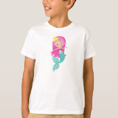 Niedliche Meerjungfrau, kleine Meerjungfrau, rosa T-Shirt (Vorderseite)