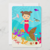 Niedliche Meerjungfrau Mädchen im farbenfrohen Oze Einladung (Rückseite)