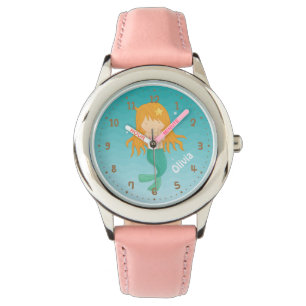 Niedliche Meerjungfrau Mädchen Personalisierte Mäd Armbanduhr