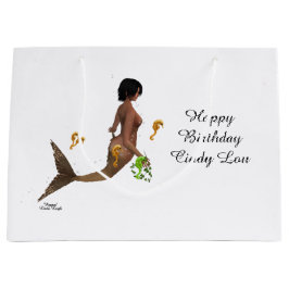 Niedliche Meerjungfrau mit Geschenktasche für Seep Große Geschenktüte