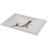 Niedliche Meerjungfrau mit Seepferd-Schneiderschaf Schneidebrett (Ecke)