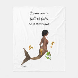 Niedliche Meerjungfrau mit Seepferden Fleece Blank