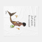 Niedliche Meerjungfrau mit Seepferden Fleece Blank (Vorderseite (Horizontal))