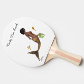 Niedliche Meerjungfrau mit Seepferden Ping Pong Pa Tischtennis Schläger (Seitenansicht)