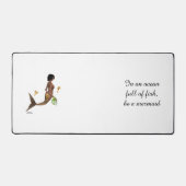 Niedliche Meerjungfrau mit Seepferden Schreibtisch Schreibtischunterlage (Vorderseite)