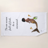 Niedliche Meerjungfrau mit Seepferden Strandtuch (Vorderseite)