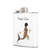 Niedliche Meerjungfrau mit Seepferden Trinkflasche Flachmann (Links)