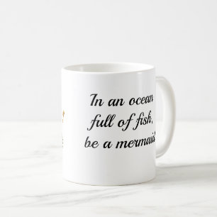 Niedliche Meerjungfrau mit Seepferden Zitat Kaffee Kaffeetasse