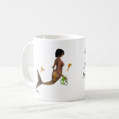 Niedliche Meerjungfrau mit Seepferden Zitat Kaffee Kaffeetasse (Vorderseite Links)