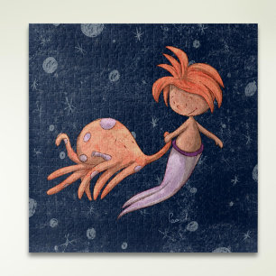 Niedliche Meerjungfrau Oktopus Puzzle