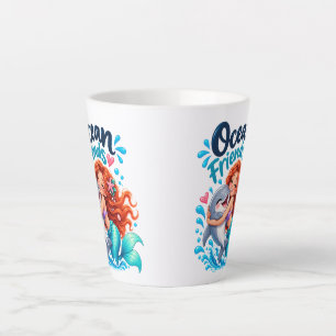 Niedliche Meerjungfrau Ozean Freunde Delfin Kaffee Milchtasse