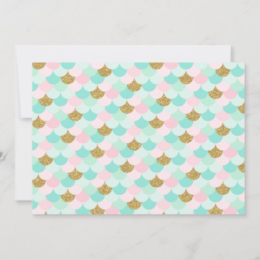 Niedliche Meerjungfrau-Party Einladung (Rückseite)