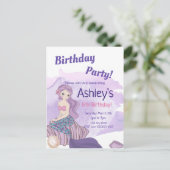 Niedliche Meerjungfrau Party Einladung, Meerjungfr Einladungspostkarte (Stehend Vorderseite)