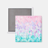 Niedliche Meerjungfrau Pastelle, rosa, Lila, Aquam Magnet (Vorderseite/Rückseite)