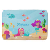 Niedliche Meerjungfrau Personalisiert Badematte (Vorderseite)
