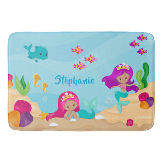 Niedliche Meerjungfrau Personalisiert Badematte