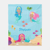 Niedliche Meerjungfrau Personalisiert Fleecedecke (Vorderseite)