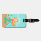 Niedliche Meerjungfrau Personalisiert Gepäckanhänger (Vorderseite horizontal)