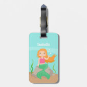 Niedliche Meerjungfrau Personalisiert Gepäckanhänger (Rückseite vertikal)