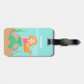 Niedliche Meerjungfrau Personalisiert Gepäckanhänger (Rückseite horizontal)