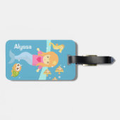 Niedliche Meerjungfrau Personalisiert Gepäckanhänger (Rückseite horizontal)
