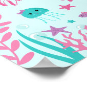 Niedliche Meerjungfrau Personalisiert Girl Kinderz Poster (Ecke)