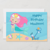 Niedliche Meerjungfrau Personalisiert Kinder glück Karte (Vorderseite)