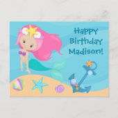 Niedliche Meerjungfrau Personalisiert Kinder glück Postkarte (Vorderseite)