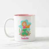 Niedliche Meerjungfrau Personalisiert Zweifarbige Tasse (Links)