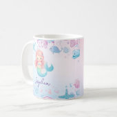 Niedliche Meerjungfrau - personalisierte Umarmung Kaffeetasse (Vorderseite Links)