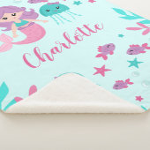 Niedliche Meerjungfrau-personalisiertes Mädchen Sherpadecke (3/4)