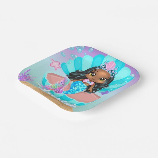 Niedliche Meerjungfrau-Prinzessin Pappteller (Gewinkelt)