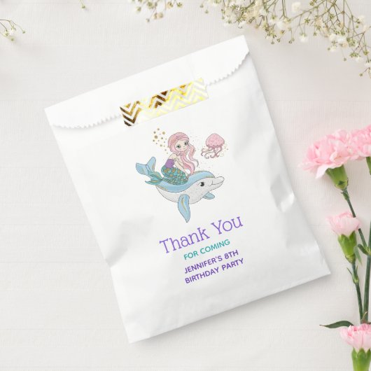 Niedliche Meerjungfrau Rafting a Dolphin Geschenktütchen (Versiegelt)