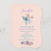 Niedliche Meerjungfrau Reiten auf einem Dolphin Einladung (Vorne/Hinten)