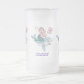 Niedliche Meerjungfrau Reiten auf einem Dolphin Mattglas Bierglas (Mittel)