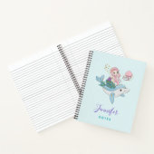 Niedliche Meerjungfrau Reiten auf einem Dolphin Notizblock (Innenseite)