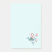 Niedliche Meerjungfrau Reiten auf einem Dolphin Post-it Klebezettel (Vorderseite)