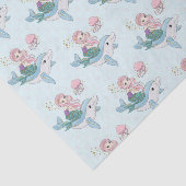 Niedliche Meerjungfrau Reiten auf einem Dolphin Seidenpapier (Ausschnitt)