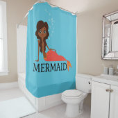 Niedliche Meerjungfrau (schönes Schwarzes Mädchen) Duschvorhang (Beispiel)