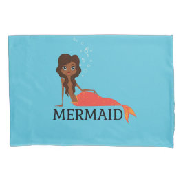 Niedliche Meerjungfrau (schönes Schwarzes Mädchen) Kissenbezug