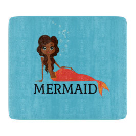 Niedliche Meerjungfrau (schönes Schwarzes Mädchen) Schneidebrett