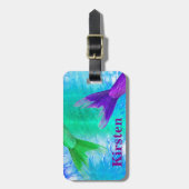 Niedliche Meerjungfrau-Schwänze u. Blau-Skalen Gepäckanhänger (Vorderseite vertikal)