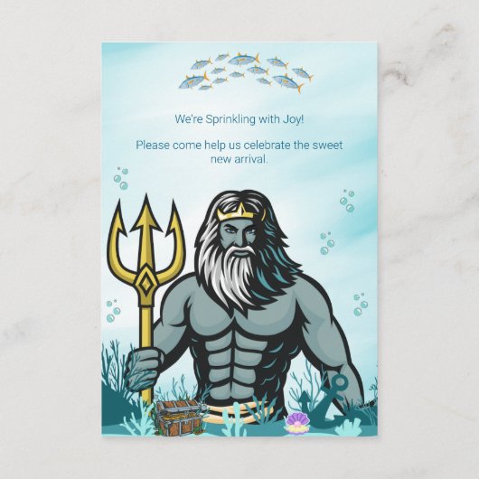 Niedliche Meerjungfrau & Sea King Baby Einladung