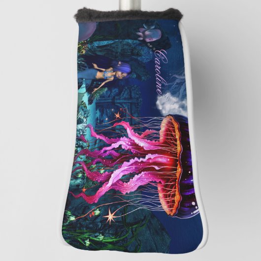 Niedliche Meerjungfrau sieht sich die schöne Quall Golf Headcover (Rotieren 90)