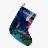 Niedliche Meerjungfrau sieht sich die schöne Quall Kleiner Weihnachtsstrumpf (Vorderansicht (hängend))