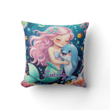 Niedliche Meerjungfrau und Dolphin Pillow - Person